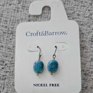 Croft&Barrow Fashion 1" Blue Earrings NWT